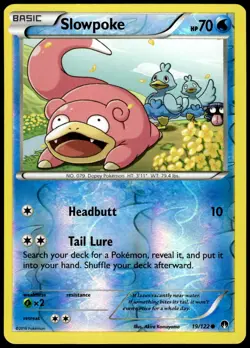 Slowpoke 19/122 Common BREAKpoint Pokemon Reverse Holo NM - Image 1