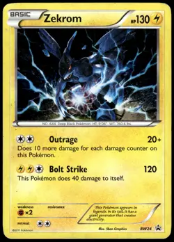 Zekrom - BW24 BW24 Holo Promo Black And White Promo Pokemon Holo LP - Image 1