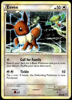 Eevee 48/90 Common HGSS Undaunted Pokemon LP - Image 1