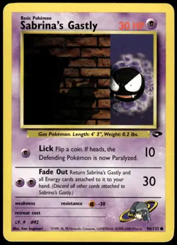 Sabrina's Gastly 96/132 Common Gym Challenge Pokemon Unlimited MP - Image 1