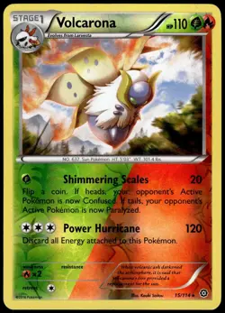 Volcarona 15/114 Rare Steam Siege Pokemon Reverse Holo NM - Image 1
