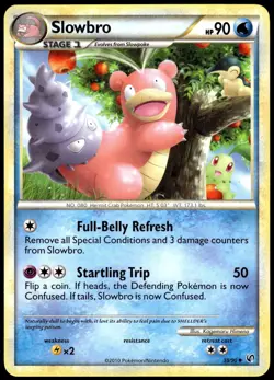 Slowbro 38/90 Uncommon HGSS Undaunted Pokemon LP - Image 1