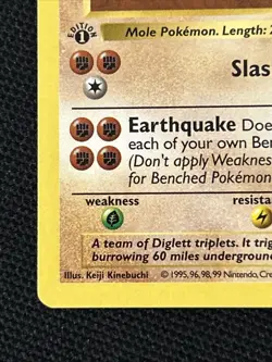Pokemon Dugtrio 019/102 Base Set (Shadowless) *Near Mint* - Image 2
