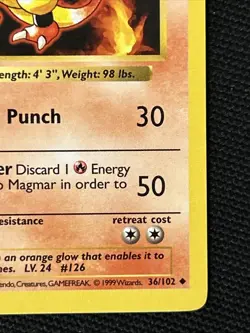 Pokemon Magmar 036/102 (1st Edition) Base Set (Shadowless) Regular *Near Mint* - Image 5