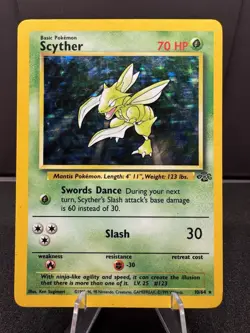 Pokemon TCG Scyther Holo Rare Jungle Card 10/64 MP Condition - Image 1