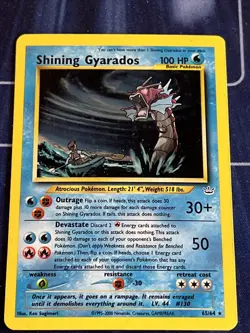 Pokemon TCG Shining Gyarados 65/64 Neo Revelation Holo Unlimited - MP - Image 1