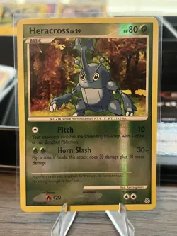 Pokemon TCG Heracross Lv29 28/130 Reverse Holo Grass HP80 Moderately Played Card - Image 1