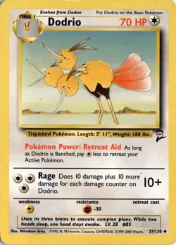 Dodrio 037/130 Base Set 2 Pokemon Card TCG - Image 1