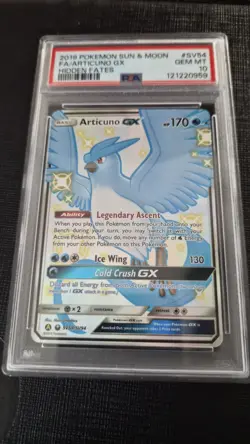 Pokemon TCG PSA 10 Articuno GX Hidden Fates SV54/SV94 Full Art - Image 1