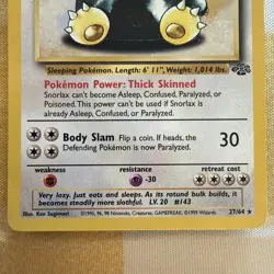 Pokemon TCG Snorlax Jungle 27/64 non holo unlimited rare 1999 WOTC LP - Image 2