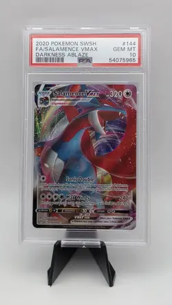 Pokemon Salamence VMAX Darkness Ablaze Ultra Rare Holo PSA 10 144/189 English - Image 1