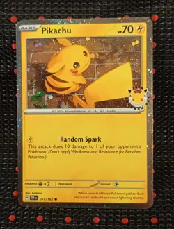 Pikachu Stamped Promo (051/162) [Cosmos Holo] (NM) - Pokemon - Pokemon Day 30th - Image 1