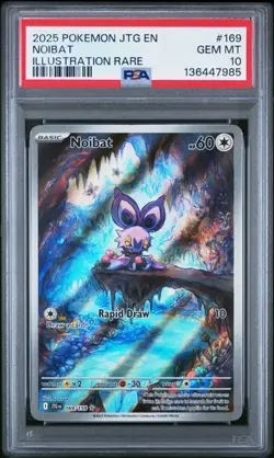 Noibat Illustration Rare Pokemon TCG Card #169/159 Sv09: Journey Together PSA 10 - Image 1