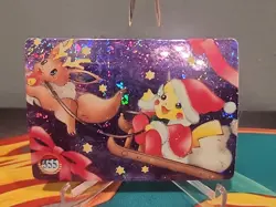 Pokemon Card Santa Pikachu & Rudolph Eevee #355 Vending Machine Holo - Image 1