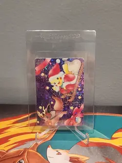 Pokemon Card Santa Pikachu & Rudolph Eevee #355 Vending Machine Holo - Image 3