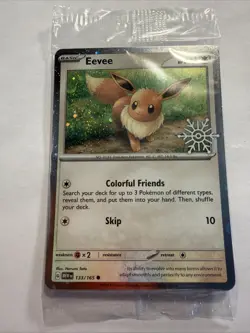 Eevee 133/165 (Holiday Calendar) Stamped Promo Pokemon Card SEALED TCG - Image 1