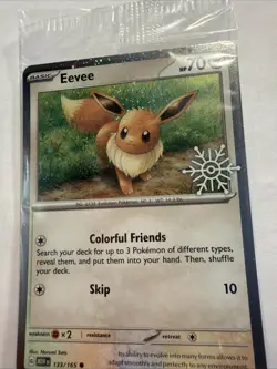Eevee 133/165 (Holiday Calendar) Stamped Promo Pokemon Card SEALED TCG - Image 2