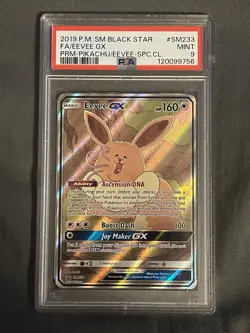 Pokemon Eevee GX SM233 SM Black Star Full Art Holo Promo PSA 9 2019 TCG Card - Image 1