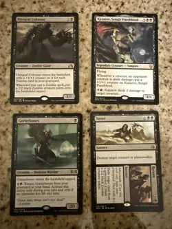 Magic The Gathering MTG Black Rare 4 Card Lot Diregraf Kazarov Gutterbones Never - Image 1