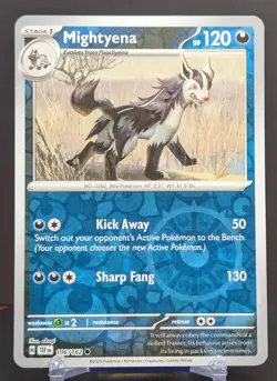 Pokemon Mightyena #106/162 English Temporal Forces Reverse Holo - Image 1