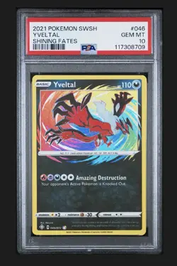 Pokemon Card Yveltal 046/072 Holo Amazing Rare Shining Fates PSA 10 GEM MINT - Image 1