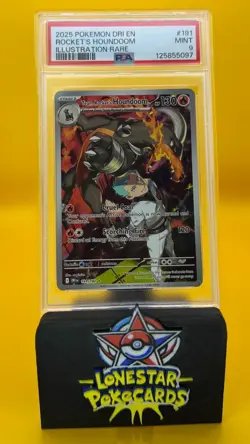 2025 POKEMON DRI EN-ILLUSTRATION RARE #191 TEAM ROCKET'S HOUNDOOM PSA 9 #191 - Image 1