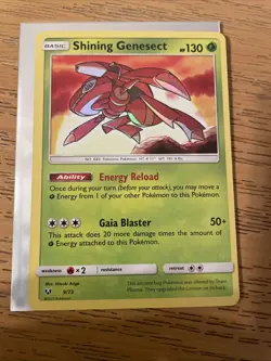 Pokemon TCG Shining Genesect 9/73 Shining Legends Near Mint - Image 1