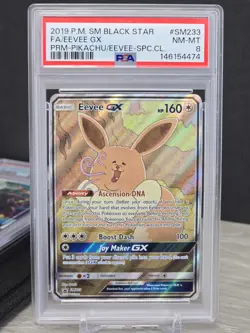 Pokemon Eevee GX SM233 Premium Pikachu & Eevee Collection Black Star Promo PSA 8 - Image 1