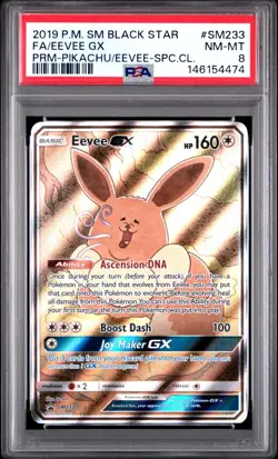 Pokemon Eevee GX SM233 Premium Pikachu & Eevee Collection Black Star Promo PSA 8 - Image 3