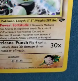 Giovanni's Machamp Pokemon Card 6/132 1st Edition Holographic Gym Game - Image 3