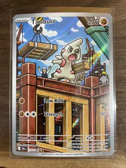 Pokemon Timburr 125/086 Sv: Black Bolt Holo Card NM Condition - Image 1