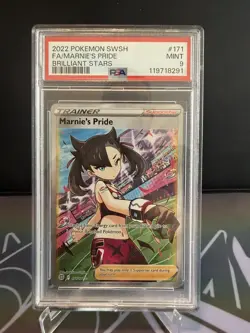 Pokemon Marnie's Pride Swsh09 Brilliant Stars 171/172 Ultra Rare Holo PSA 9 - Image 1