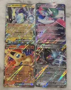 Lot x4 Pokemon TCG EX Full Art Holo - MIRAIDON, IRON VALIANT, VICTINI, REGISTEEL - Image 2