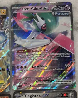 Lot x4 Pokemon TCG EX Full Art Holo - MIRAIDON, IRON VALIANT, VICTINI, REGISTEEL - Image 4
