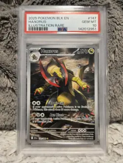 2025 Pokemon Black Bolt Haxorus IR 147/086 PSA 10 - Image 1