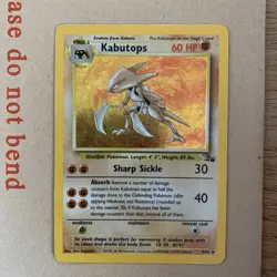 Kabutops Pokemon Card Holo WOTC 9/62 Fossil Set Rare Vintage 1999 Original MP - Image 1