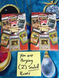 ( 2) Factory SEALED Iconic Mystery Graded Charizard Card Box Pokemon PSA BGS CGC - Image 1