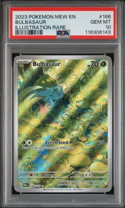 PSA 10 GEM MINT Bulbasaur Full Art Pokemon Card 166/165 Scarlet & Violet 151 - Image 1
