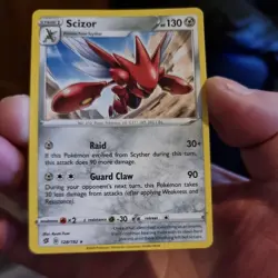 Pokemon TCG Scizor Rebel Clash 128/192 Regular Rare - Image 1