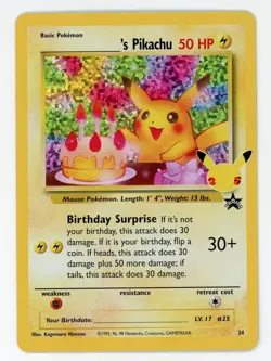 Brirthday Pikachu Holo - Pokemon 2021 Celebrations #24 MINT - Image 1