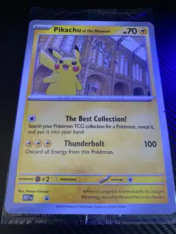 Pokemon x Natural History Museum London Pikachu At The Museum Jumbo Card Sealed - Image 1