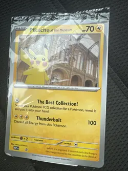 Pikachu At The Museum, Pokemon X Natural History Sealed Museum Jumbo Promo Card - Image 1