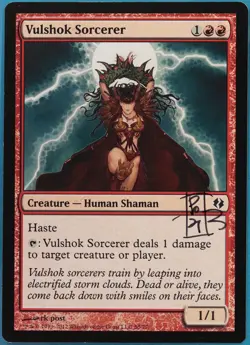 Vulshok Sorcerer Venser vs. Koth NM Red Common SIGNED CARD (410719) ABUGames - Image 1