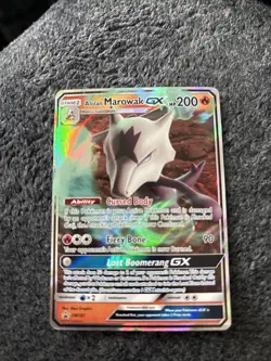Pokemon TCG Alolan Marowak GX Black Star Promo Rare Holo Card SM187 HP - Image 1