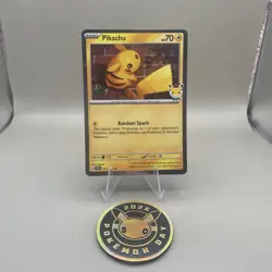 Pokemon Day 2026 Pikachu Promo Card 051/162 Cosmos Holo Stamped With Coin - Image 1