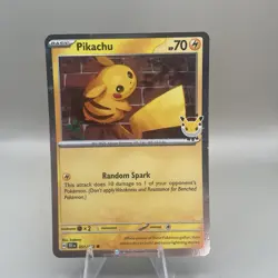 Pokemon Day 2026 Pikachu Promo Card 051/162 Cosmos Holo Stamped With Coin - Image 2