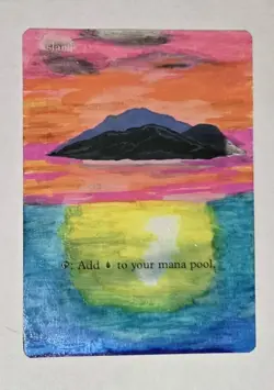 Island (C) Fourth Edition Magic MTG ALTERED - Image 1