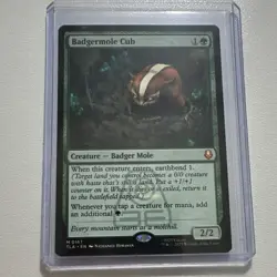 Magic: The Gathering Badgermole Cub Creature Green TLA Nathaniel Himawan - Image 1