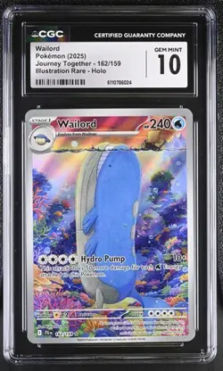 WAILORD POKEMON 162 2025 JTG DE no PSA CGC 10 - Image 1
