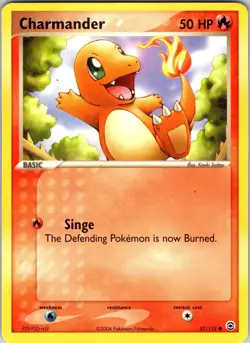 Charmander - 057/112 57/112 FireRed & LeafGreen Pokemon TCG LP/MP Normal - Image 1